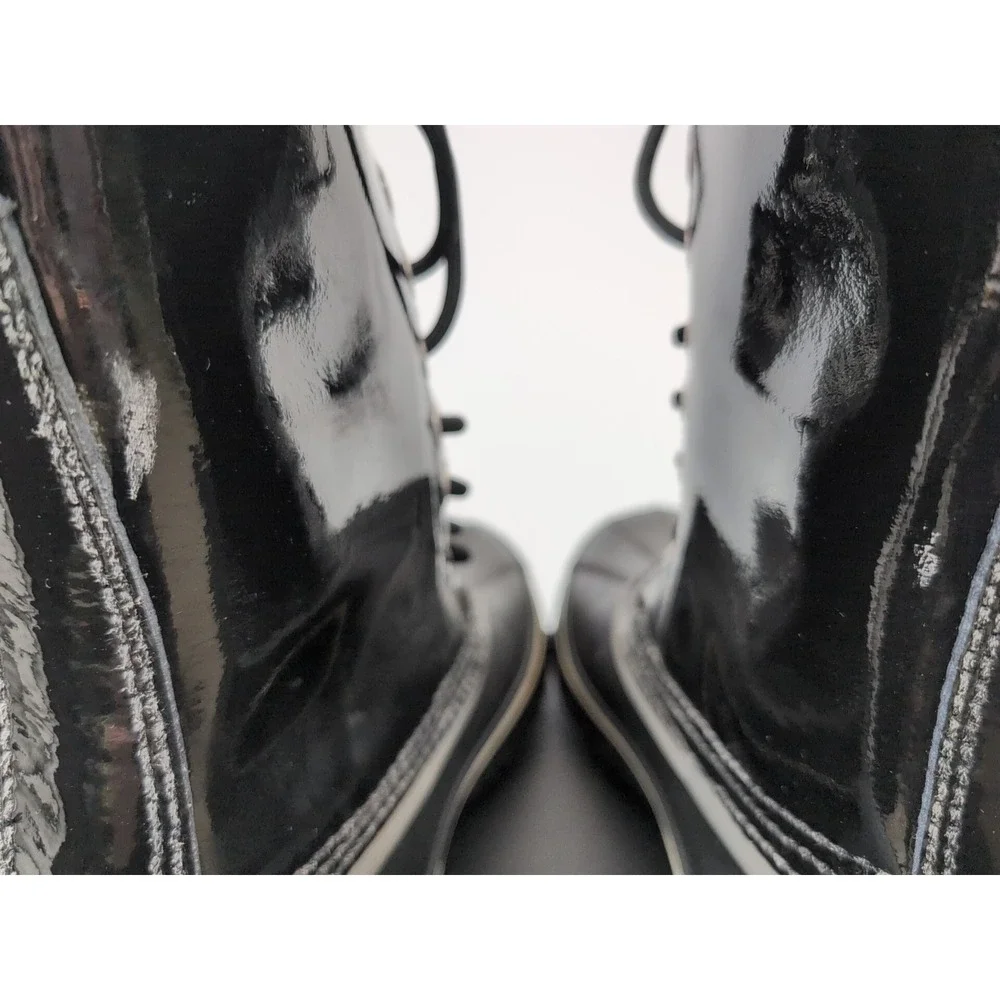 Sorel Boots Womens Sz 7‎ Patent Black Rain Waterproof Dahlia NL1559-010